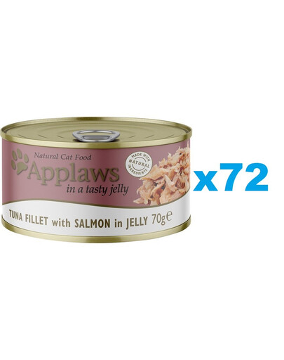 APPLAWS Cat Adult Tuna Fillet with Salmon in Jelly tuncis un lasis želejā 72x70g