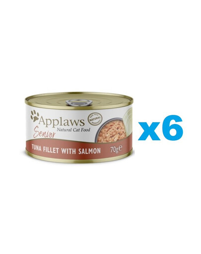 APPLAWS Cat Senior Tuna with Salmon in Jelly tuncis ar lasi želejā senioriem 6x70g
