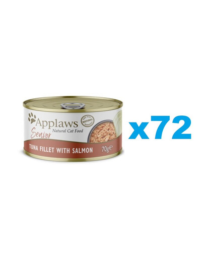 APPLAWS Cat Senior Tuna with Salmon in Jelly tuncis ar lasi želejā senioriem 72x70g
