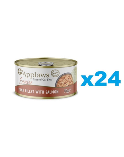 APPLAWS Cat Senior Tuna with Salmon in Jelly  tuncis ar lasi želejā senioriem 24x70g