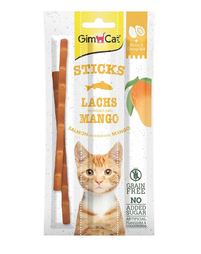 GIMCAT Sticks Salmon&Mango 3 gab. laša un mango nūjiņas