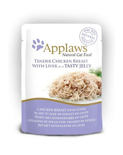 APPLAWS Cat Adult Pouch Chicken Breast with Liver in Jelly vistas gaļa un aknas želejā 16x70 g
