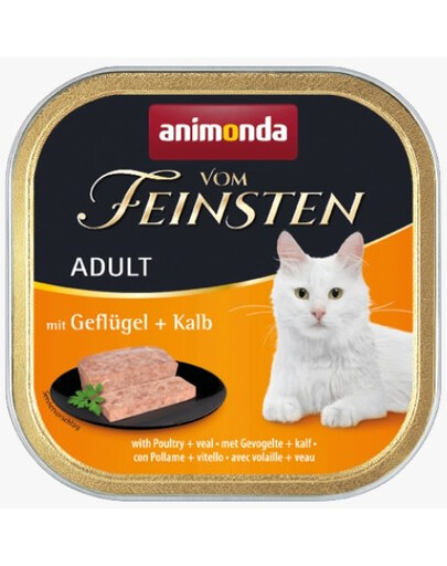 ANIMONDA Vom Feinsten Classic kaķu barība ar mājputnu un teļa gaļu 100 g