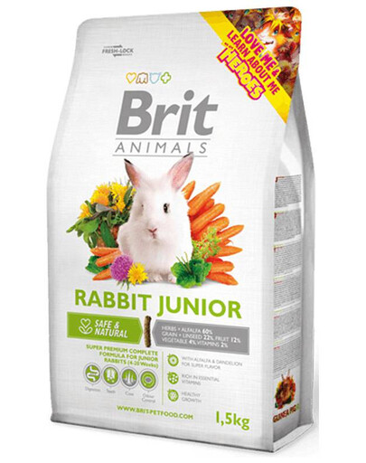 BRIT ANIMALS Rabbit Junior Complete 1,5kg jaunajiem trušiem