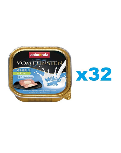 ANIMONDA Vom Feinsten Adult Milk Centr with Turkey&Milk 32x100 g tītars un piens