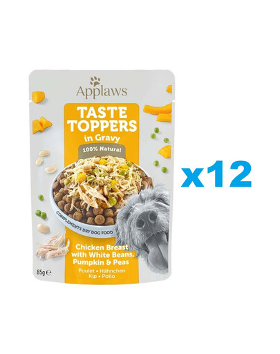 APPLAWS Taste Toppers in Gravy Chicken topper ar vistu un ķirbi želejā 12x85 g