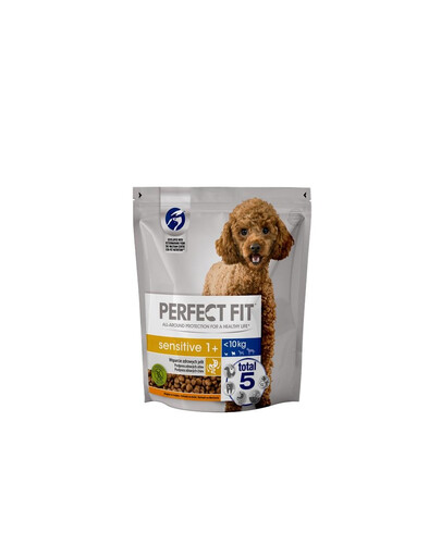 PERFECT FIT Sensitive 1+ Bagātīgs ar tītaru gaļu 5x825 g - sausā barība pieaugušiem mazo šķirņu suņiem