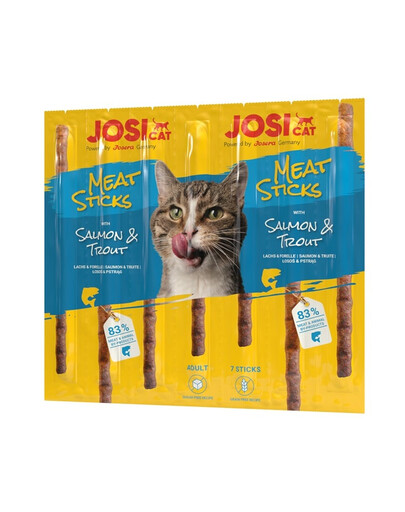JOSERA JosiCat Meat Sticks laša un foreles nūjiņas kaķiem 35g
