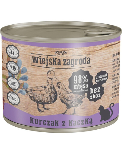 WIEJSKA ZAGRODA Adult Vistas un pīles 200 g kārba kaķiem