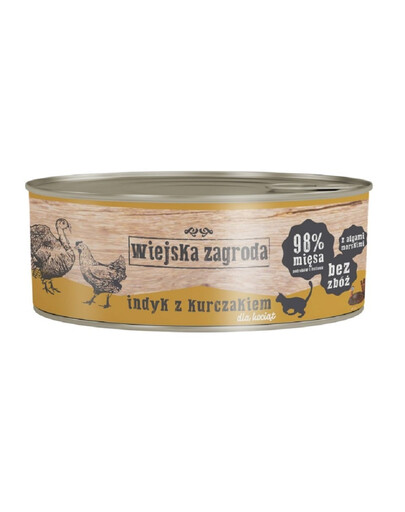 WIEJSKA ZAGRODA Kitten tītara un vistas gaļas 85 g konservi kaķēniem
