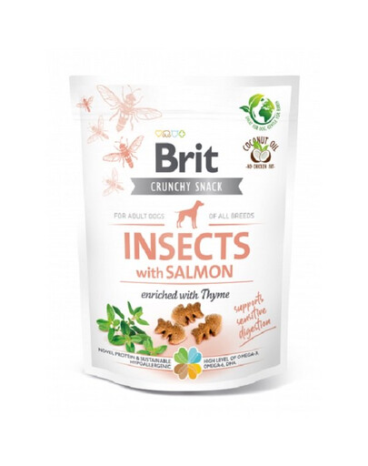 BRIT Care Dog Functional Snack Insect 3x200 g gardumi ar kukaiņiem un lašiem