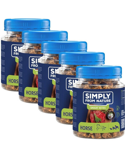 SIMPLY FROM NATURE Smart Bites Horsemeat Trainers suņiem 5x130 g