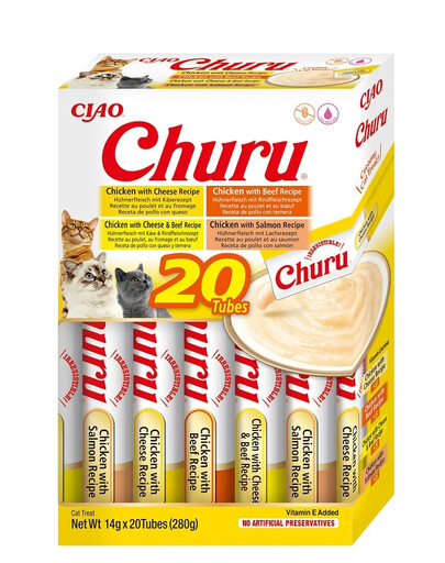 INABA Churu Churu Variety Chicken & Beef kaķiem multibox 20x14 g (280 g)