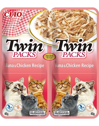 INABA Twin Tuncis ar vistas gaļu buljonā kaķiem 2x40 g