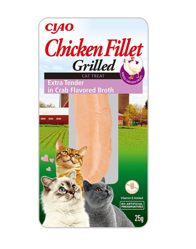 INABA CIAO Īpaši maiga grilēta vistas fileja krabju buljonā 25 g