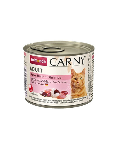 ANIMONDA Carny Adult kaķiem ar tītaru, vistu un garnelēm, 200 g