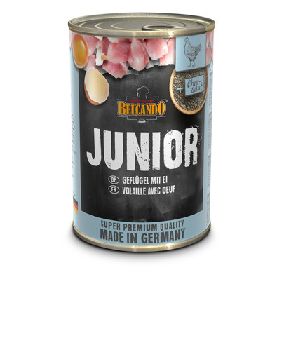 BELCANDO Junior mājputnu gaļa un olas kucēniem 6 x 400 g