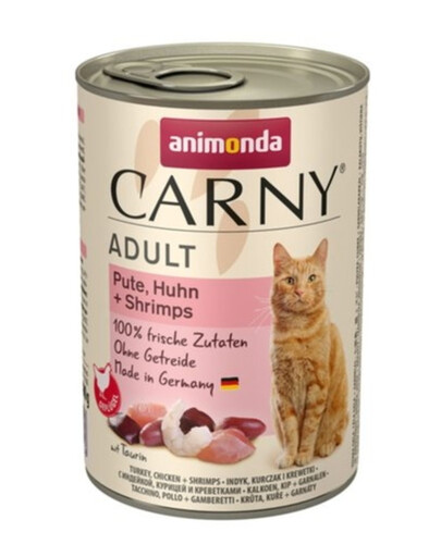 ANIMONDA Carny Adult kaķiem ar tītaru, vistu un garnelēm 400g
