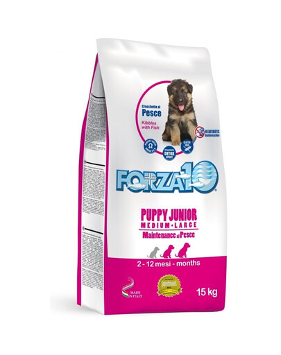 FORZA10 M/L Maintenance Puppy Junior ar sauso zivju barību vidējām un lielām šķirnēm 15 kg