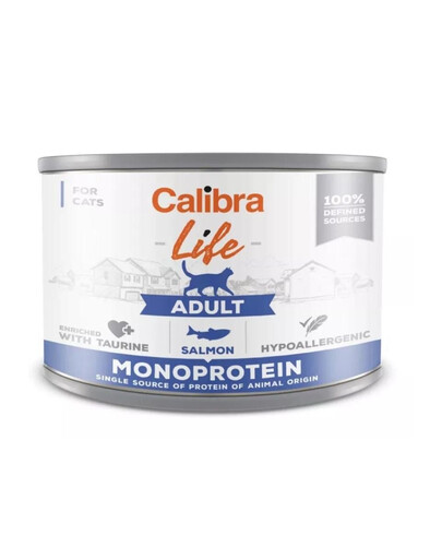 CALIBRA Cat Life Adult Salmon 200 g monoproteīnu barība kaķiem ar lašiem