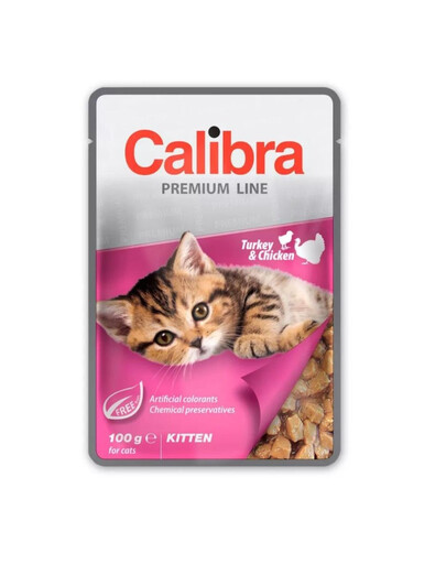 CALIBRA Cat Premium Line Kitten Turkey&Chicken 100 g ar tītaru un vistas gaļu kaķēniem