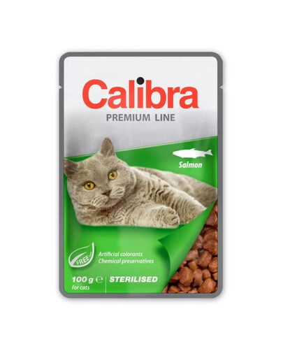 CALIBRA Cat Premium Line Sterilised Salmon 100 g ar lasi sterilizētiem kaķiem