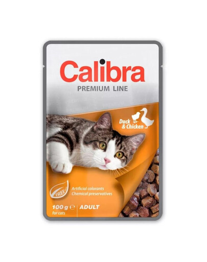 CALIBRA Cat Premium Line Adult Duck&Chicken 100 g ar pīli un vistu kaķiem