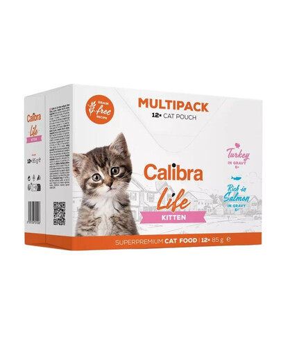 CALIBRA Cat Life Pouch Kitten Multipack in gravy 12x85 g maisiņi mērcē kaķēniem