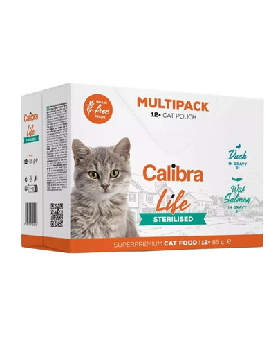 CALIBRA Cat Life Pouches Sterilised Multipack in gravy 12x85 paciņas mērcē sterilizētiem kaķiem