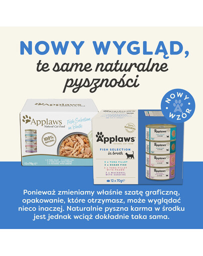 APPLAWS Cat Tin Multipack 12 x 70g Fish Collection mitrā kaķu barība ar zivīm