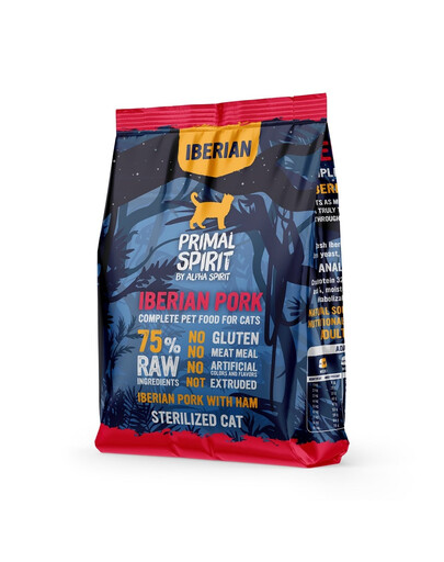 PRIMAL SPIRIT Iberian Pork Sausā kaķu barība 1 kg