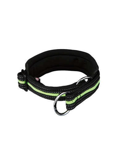 Trixie gaismu atstarojoša kakla siksna 33–39 cm / 25 mm melna-zaļa