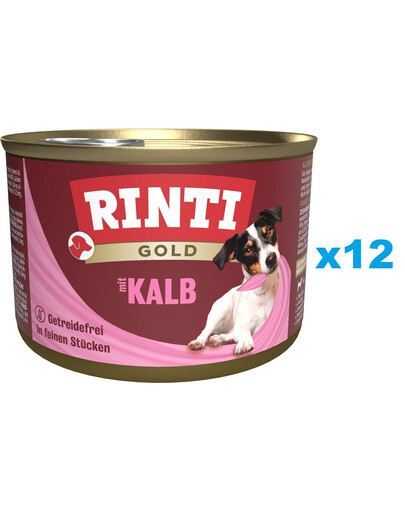 RINTI Gold Veal Mini Teļa gaļa mazo šķirņu suņiem 12x185 g