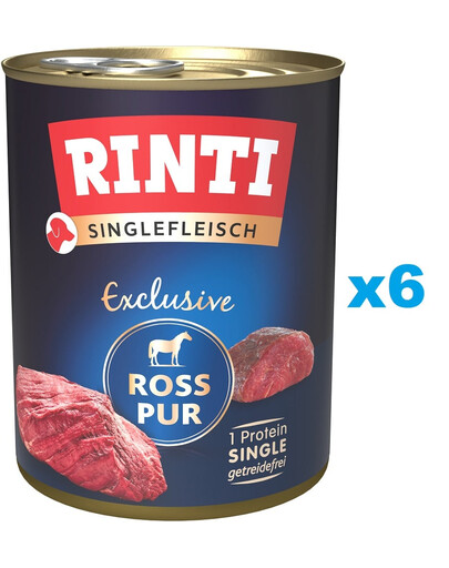 RINTI Singlefleisch Exclusive Horse Pure monoproteīns 6x800 g