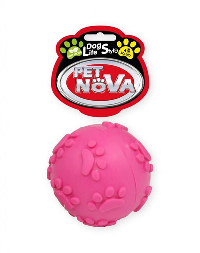 PET NOVA DOG LIFE STYLE bumba 6 cm ar skaņu, rozā, piparmētru smarža
