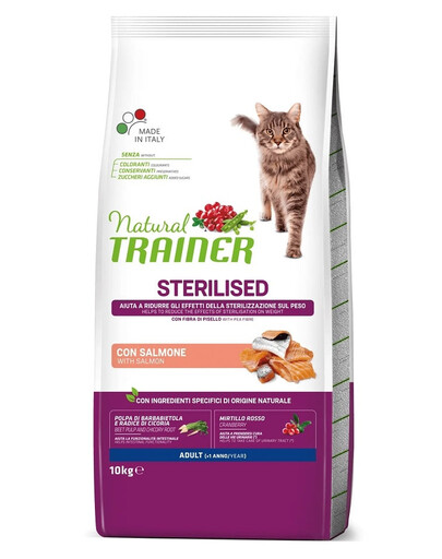 TRAINER Natural Cat Sterilizēts pieaugušais kaķis no loposiem 10kg