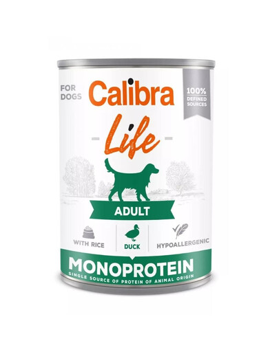 CALIBRA Dog Life Adult Duck with Rice 400 g ar pīli un rīsiem