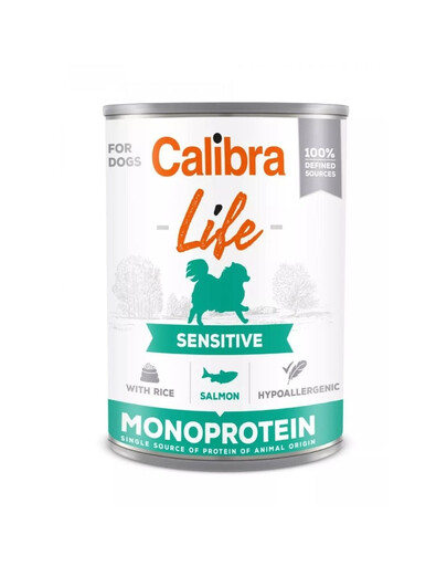 CALIBRA Dog Life Sensitive Salmon with Rice 400 g z lasis un rīsi
