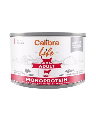 CALIBRA Cat Life Adult Beef 200 g monoproteīnu barība kaķēniem ar liellopu gaļu