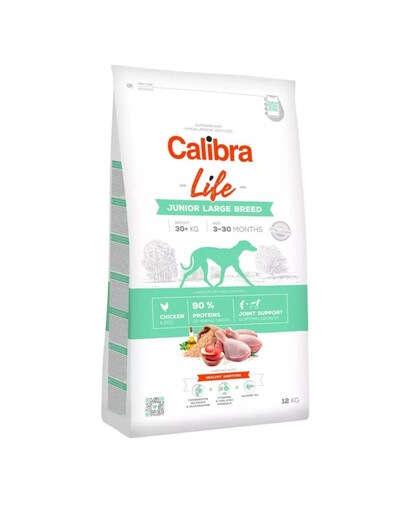 CALIBRA Dog Life Junior Large Breed Chicken 2,5 kg lielu šķirņu kucēniem vistas gaļa