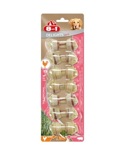 8IN1 Kārums Pork Delights Bones XS,7 gab.