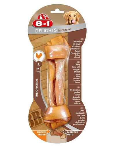 8in1 Delights Barbecue Žāvēts kauls  L