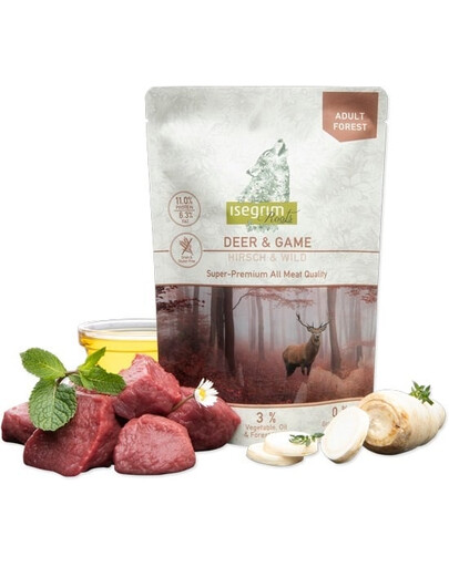 ISEGRIM Adult Forest Roots Brieža un brieža gaļa 410 g