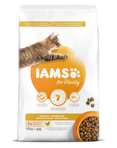 IAMS For Vitality sausā kaķu barība, dažādas garšas, 100 g, gados vecākiem kaķiem / kastrētiem kaķiem / kaķiem, kuriem veidojas spalvu kamoliņi