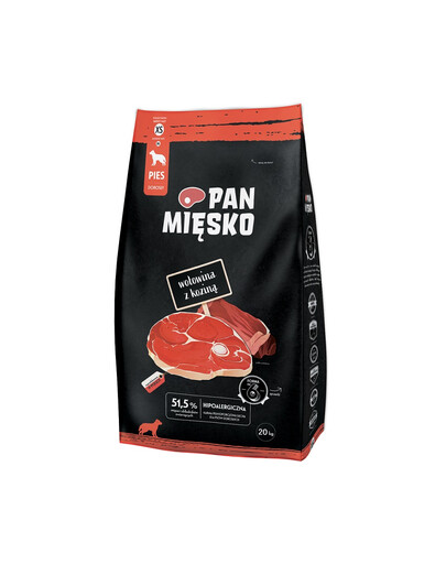PAN MIĘSKO Liellopu gaļa ar kazu XS 20kg