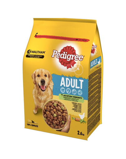 PEDIGREE Adult 3x2,6 kg ar vistas gaļu un dārzeņiem sausa pilnvērtīga barība pieaugušiem suņiem