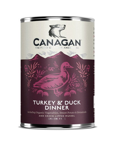 CANAGAN Dog Turkey&Duck šlapias šunų maistas kalakuto su ančių 400 g
