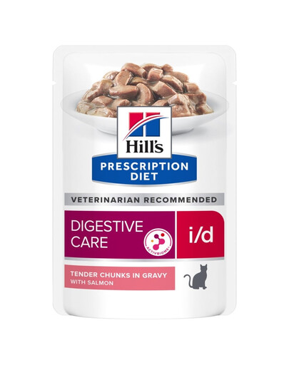 HILL'S Prescription Diet i/d Digestive Care ar lašiem 12x85g maisiņi