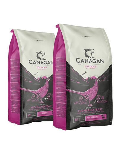 CANAGAN Dog Highland Feast sausā barība ar fazāna gaļu 24kg (2 x 12kg)