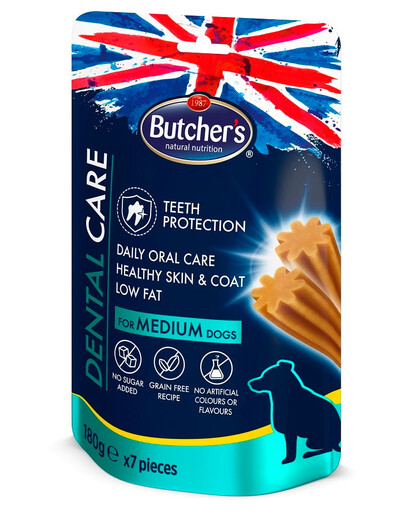 BUTCHER'S Dental Care for Medium Dogs 5x180g denstist našķi vidējiem suņiem